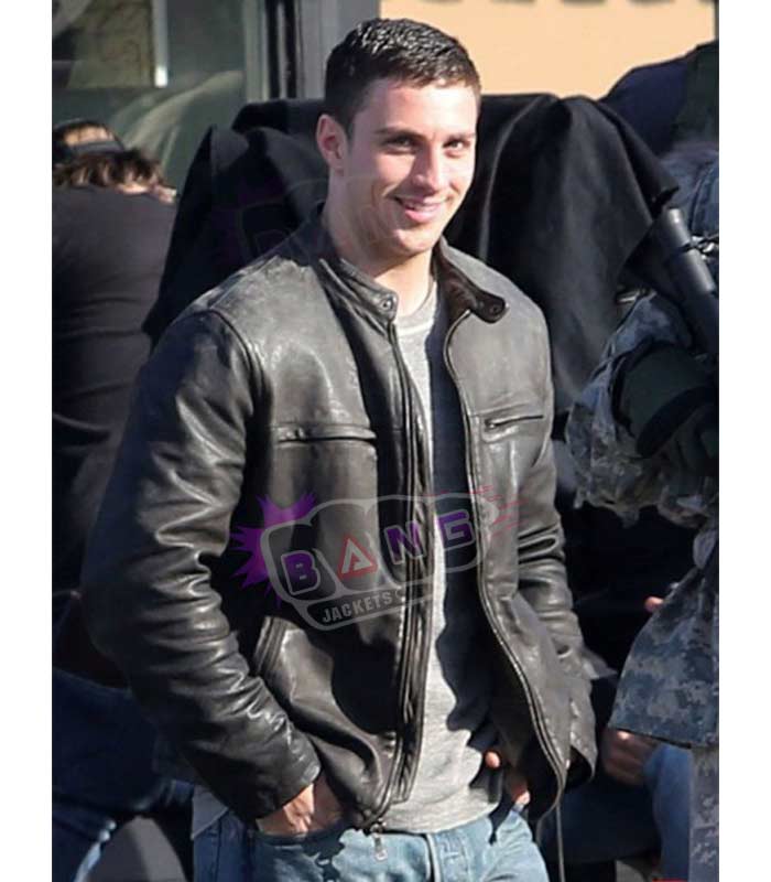 Get Aaron Taylor Johnson Godzilla Mens Distressed Black Leather Cafe Racer Jacket