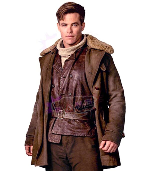 Collect Wonder Woman Chris Pine Steve Trevor Brown Cotton Mens Winter Coat